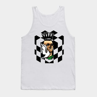 Cubed skull with crown and dove of peace Tank Top